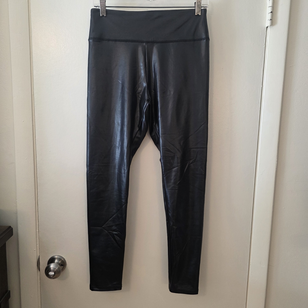 Black High-Waisted Faux Leather Leggings